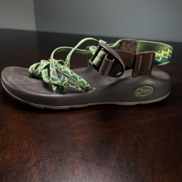 Chacos ZX/2 Classic Brown Blue Green Strappy Water Sport Sandals Womens Size 6 - Picture 2 of 10